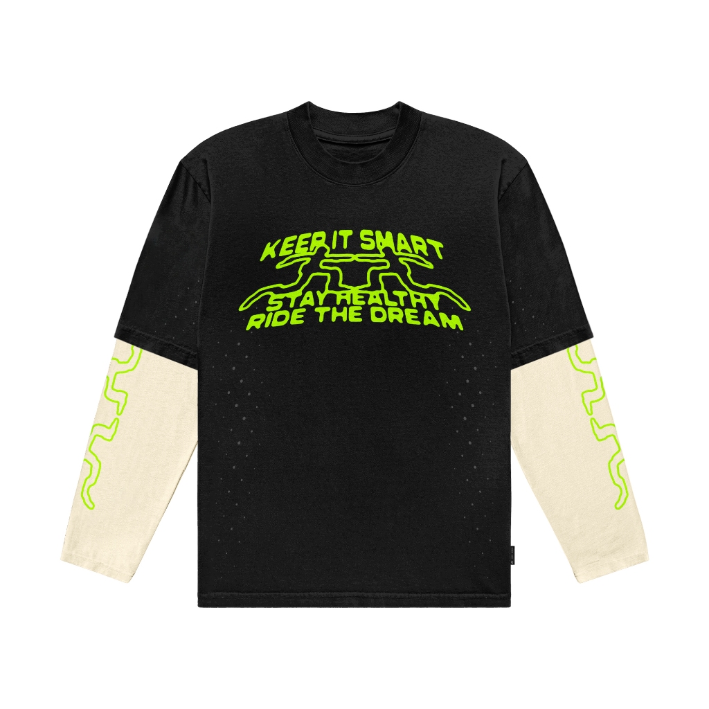 HLWN Running Unisex Long Tee Black - Serene