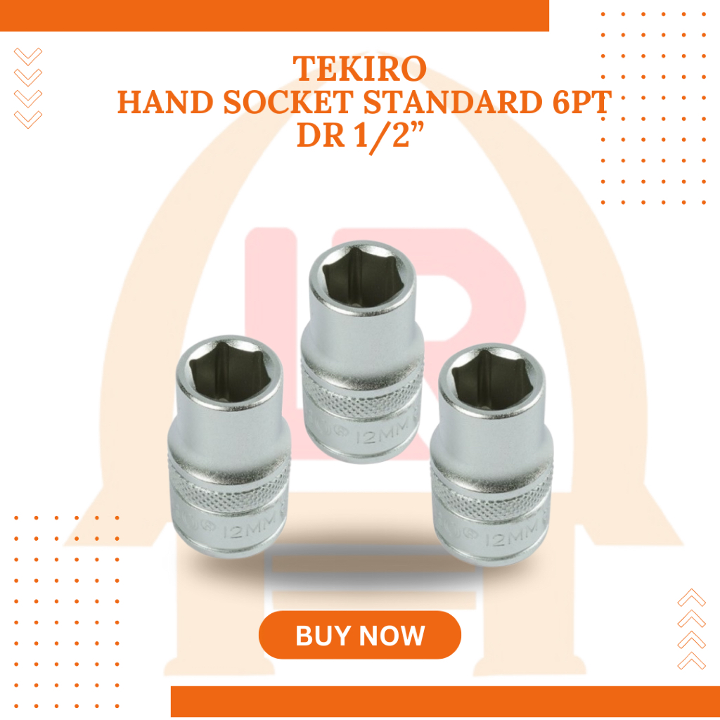 MATA Tekiro 1/2 นิ้ว 6PT Precision Socket Bits 6 ด้าน 10, 12, 14, 16, 17, 19, 29 MM
