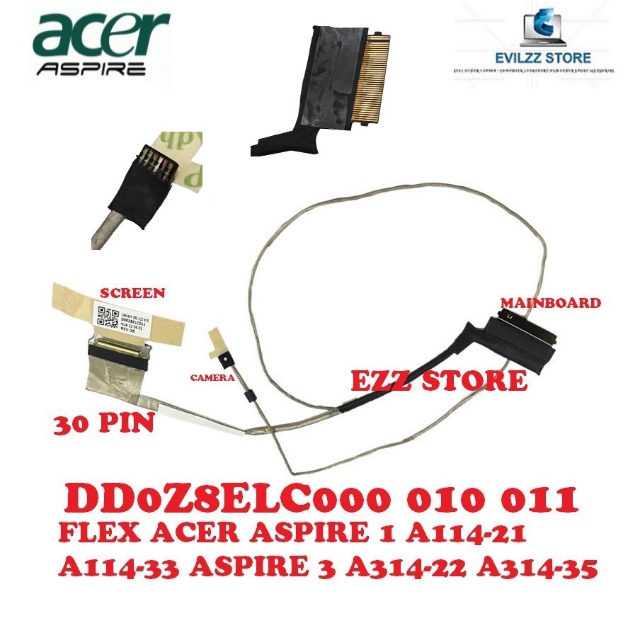 สายเคเบิลแบบยืดหยุ่น LVDS ACER ASPIRE 1 A114-21 A114-33 ASPIRE 3 A314-22 A314-22G A314-35 DD0Z8ELC00