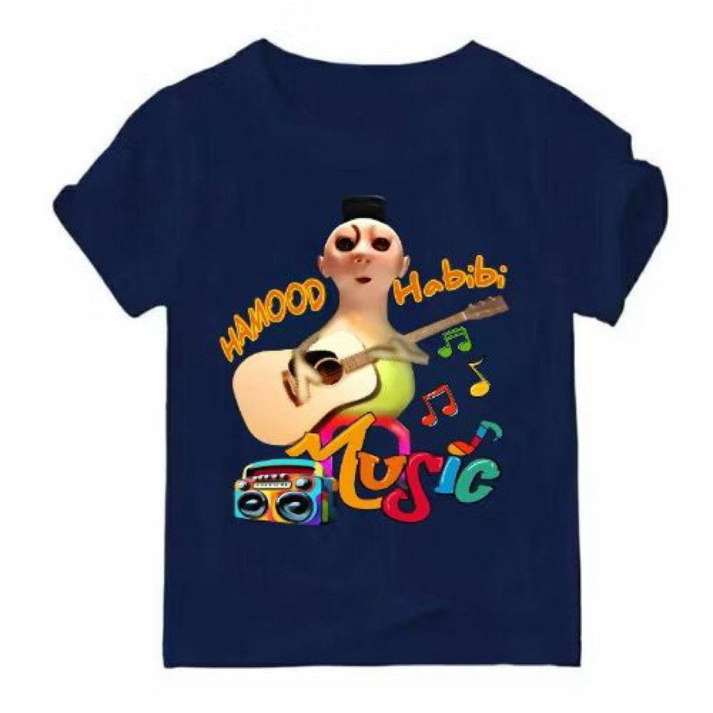 เสื้อยืด Hamood Habibi Viral เสื้อยืดเด็ก อายุ 2-16 ปี กีต้าร์หลักอารมณ์ habibi ha