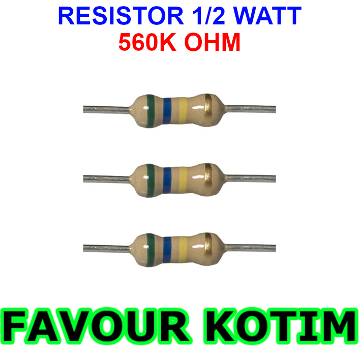 560K OHM 1/2 WATT 5% R 1/2 W 0.5W 5 PERCENT FVKOTIM RESISTOR