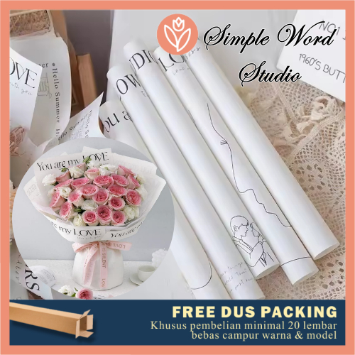 TULIP PAPERIE - SIMPLE WORD STUDIO CARLOPHANE FLOWER BOUQUET WRAPPING PAPER ROMANTIC AESTTHETIC BOUQ