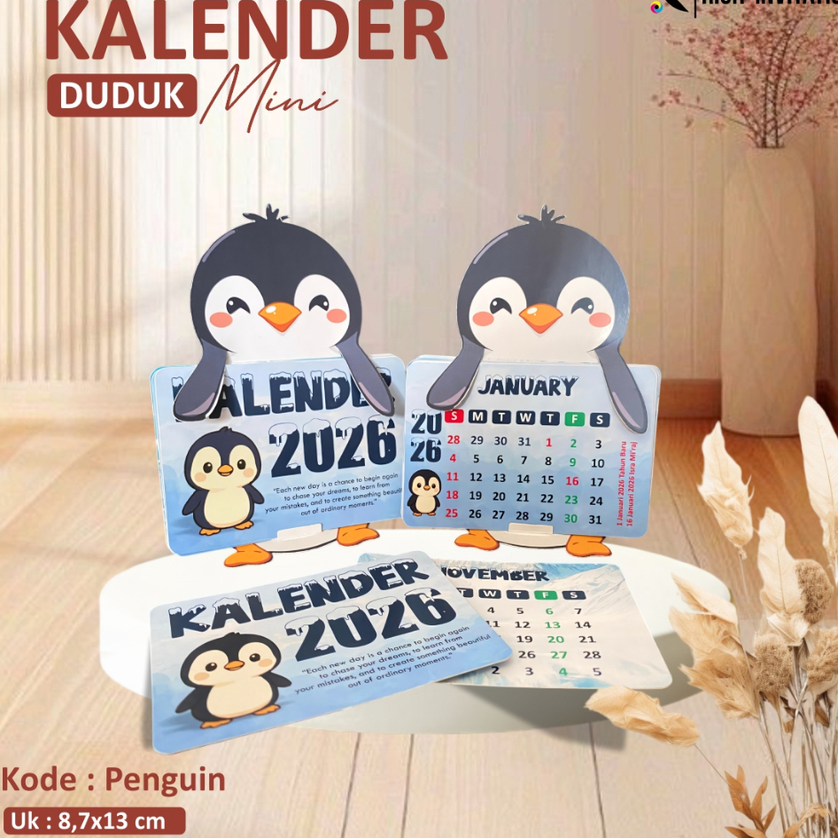 (FASTING) AESTHETIC SITTING CALENDAR 2026 - DESK CALENDAR - MINI CALENDAR SOUVENIR