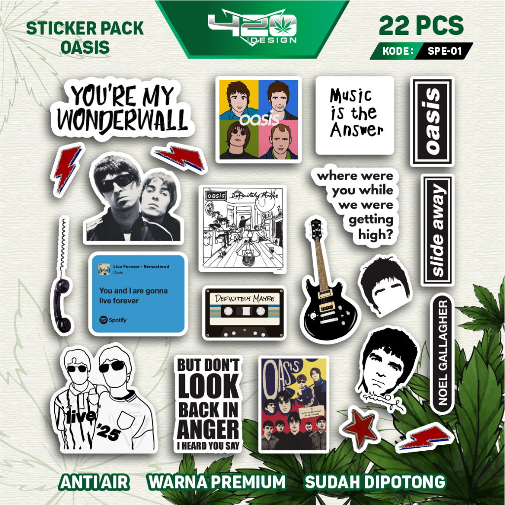 OASIS STICKER AESTTHETIC STICKER LAPTOP BAND STICKER TUMBLR สติ๊กเกอร์ GUITAR 22 สติ๊กเกอร์| สติ๊กเก