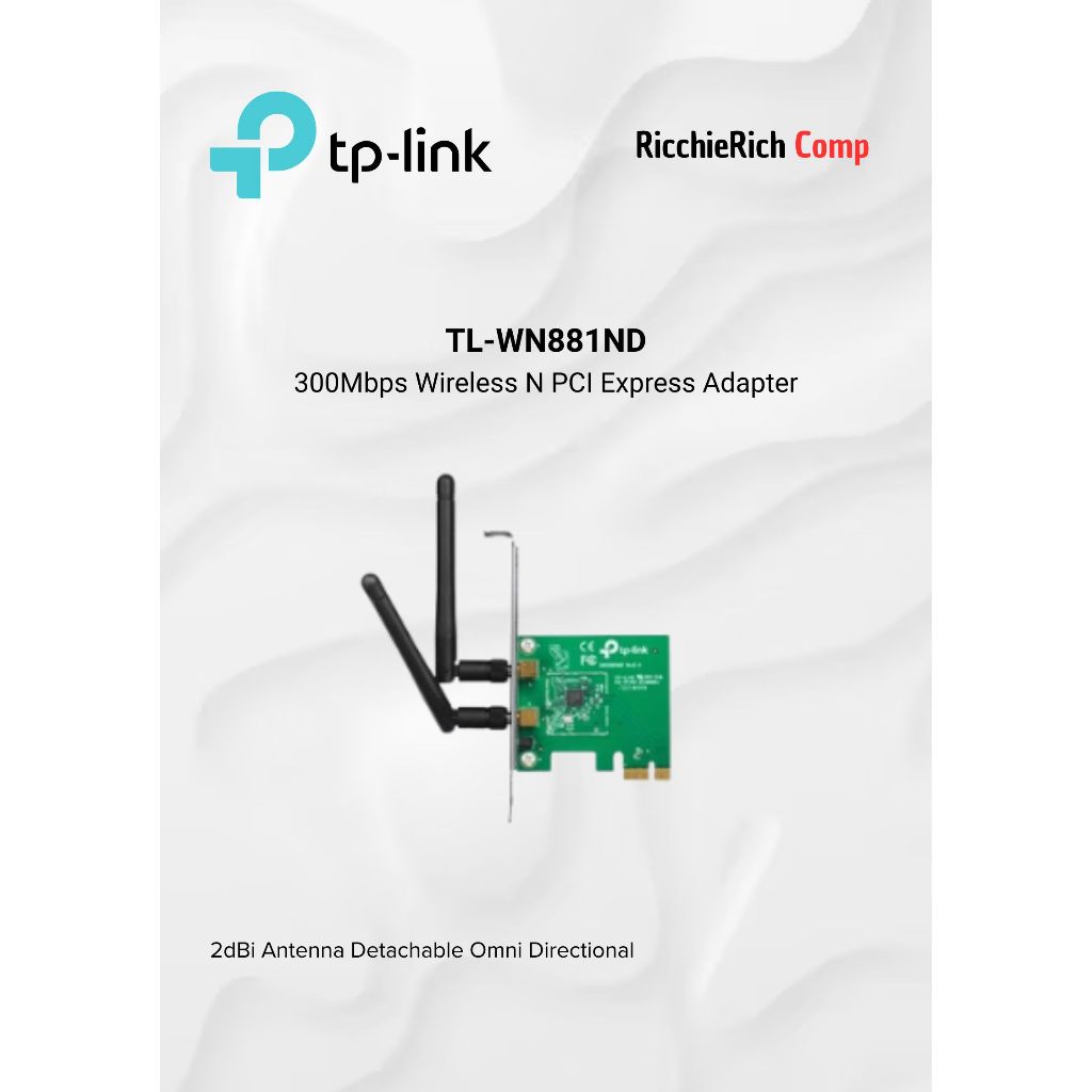 TL-WN881ND Wireless N PCI Express Adapter 300Mbps TP-link