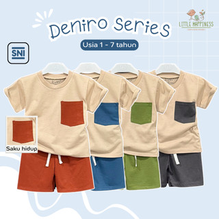 DENIRO SERIES ~ Setelan Baju Anak Laki Laki Usia 1-7 Tahun Saku Hidup KELFI