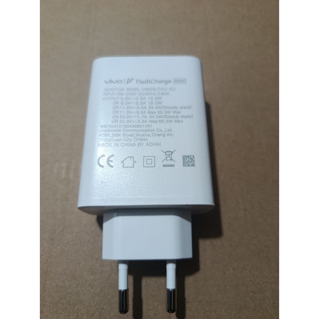 VIVO 66W FAST CHARGING ADAPTER VIVO 66W CHARGER HEAD ADAPTER