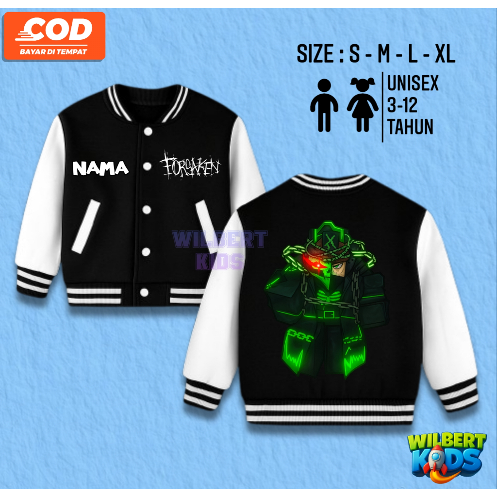 Forsaken Kids Varsity Jacket 1x1x1x1 Hacklord Shedletsky Roblox / Kids Varsity Jacket Custom Name