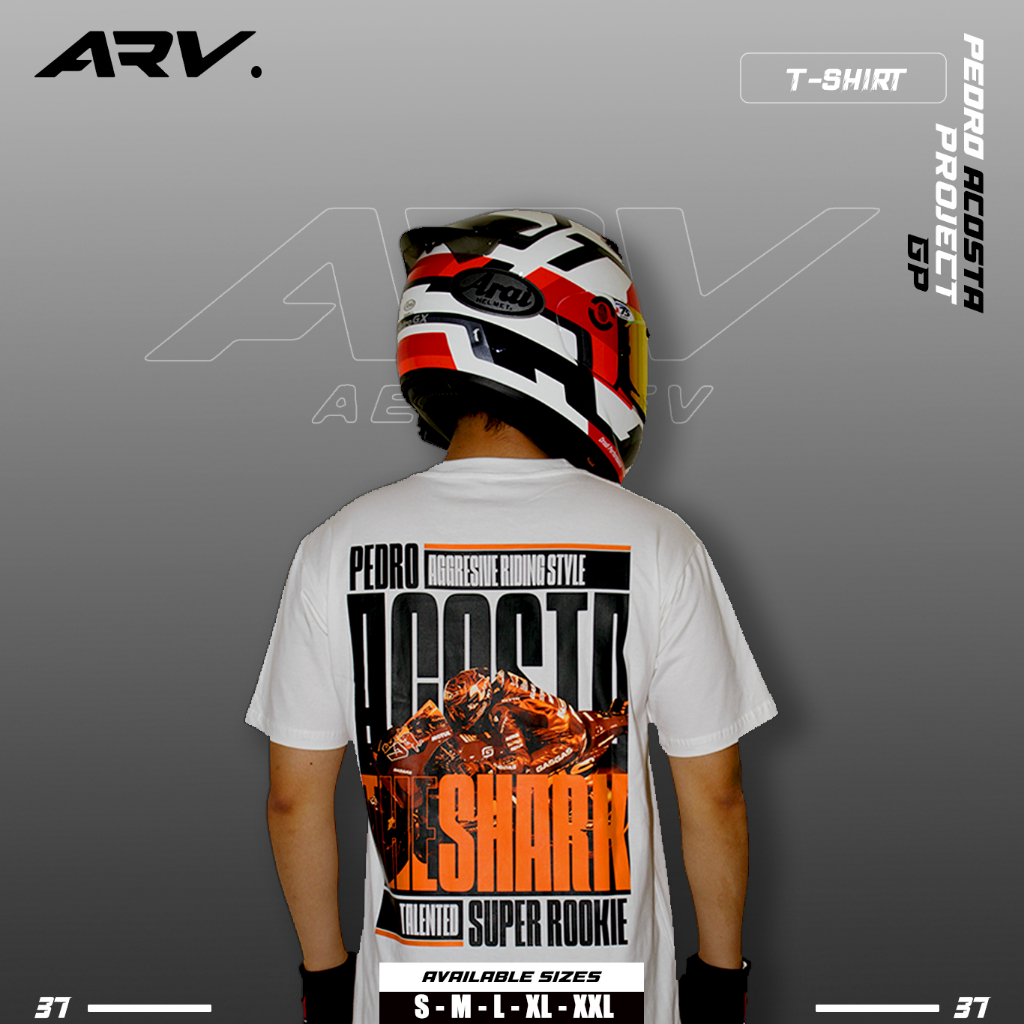 เสื้อยืดผู้ชาย Aerorev Project GP | เสื้อยืดมอเตอร์ไซค์ MotoGP Pedro Acosta | หวีฝ้าย 24ส