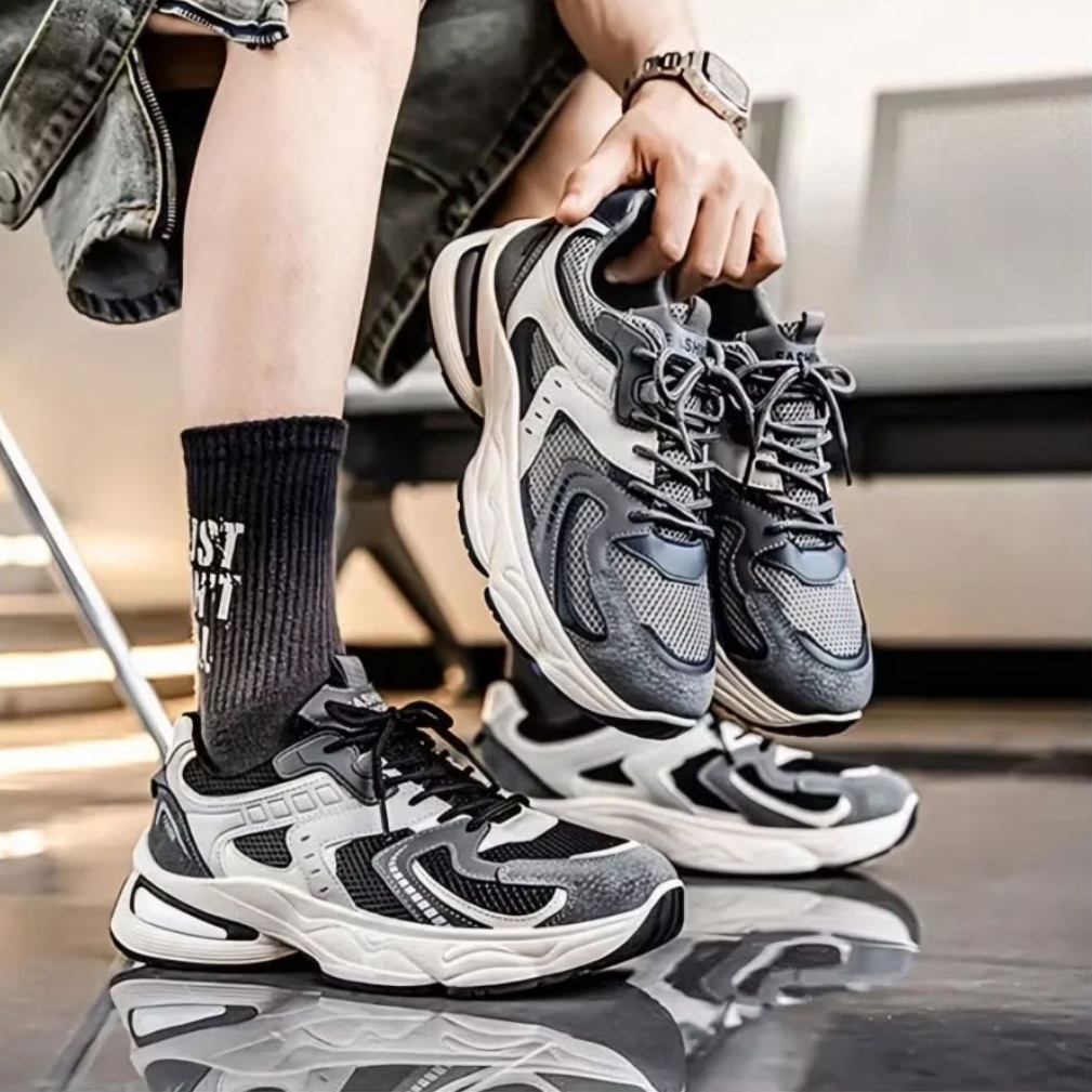 XIEZI Zaven Cool รองเท้าผู้ชายรองเท้าผ้าใบลําลองผู้ชายกีฬารองเท้ายางสีดํากีฬารองเท้าผ้าใบสีดําวิ่ง C