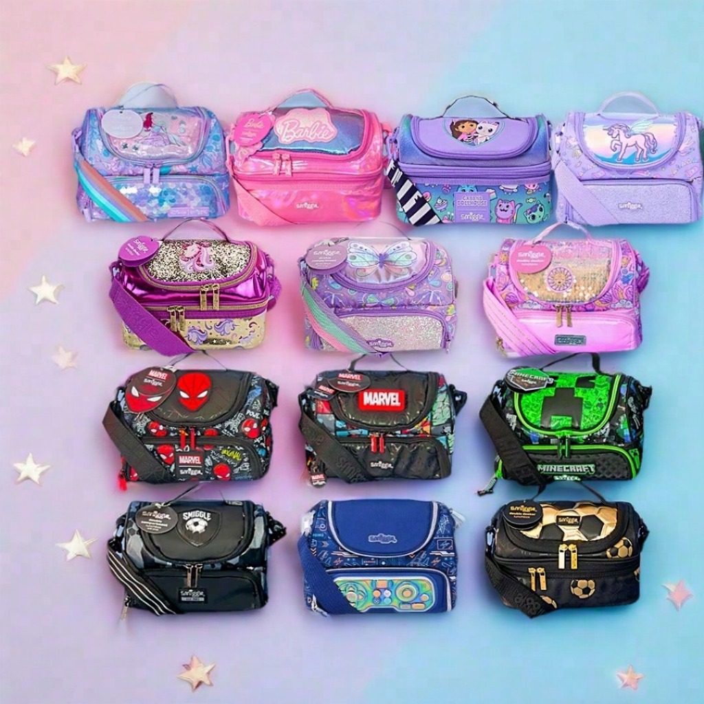 Double Decker Lunch Bag / Double Decker Lunch Bag / Childrens Lunch Box Strap Lunch Bag