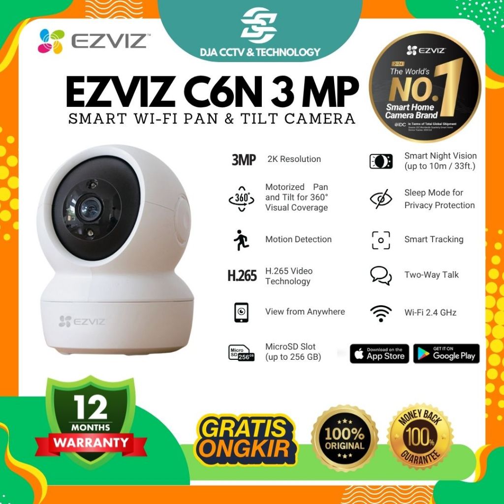 กล้องแพนและเอียงอัจฉริยะ EZVIZ C6N Pro 2K 3MP