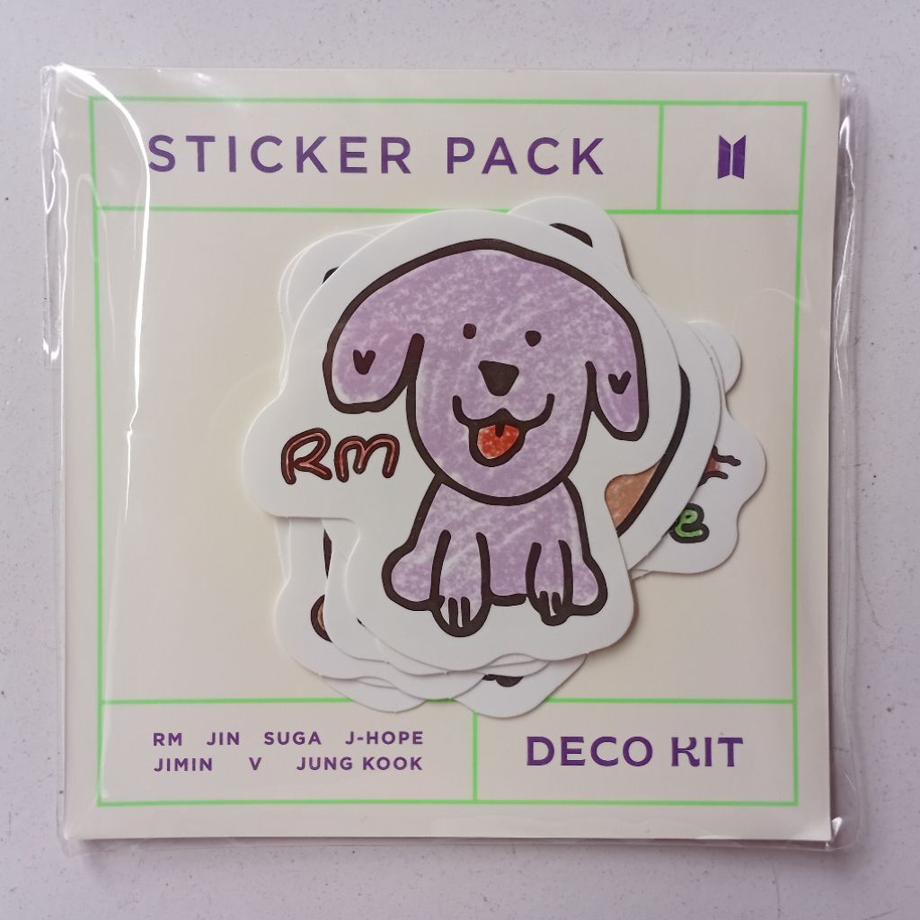 BTS Sticker Pack (6 ชิ้น) Deco Kit RM Jin Suga J-Hope Jimin & V Official Bright Music & Hybe Made in