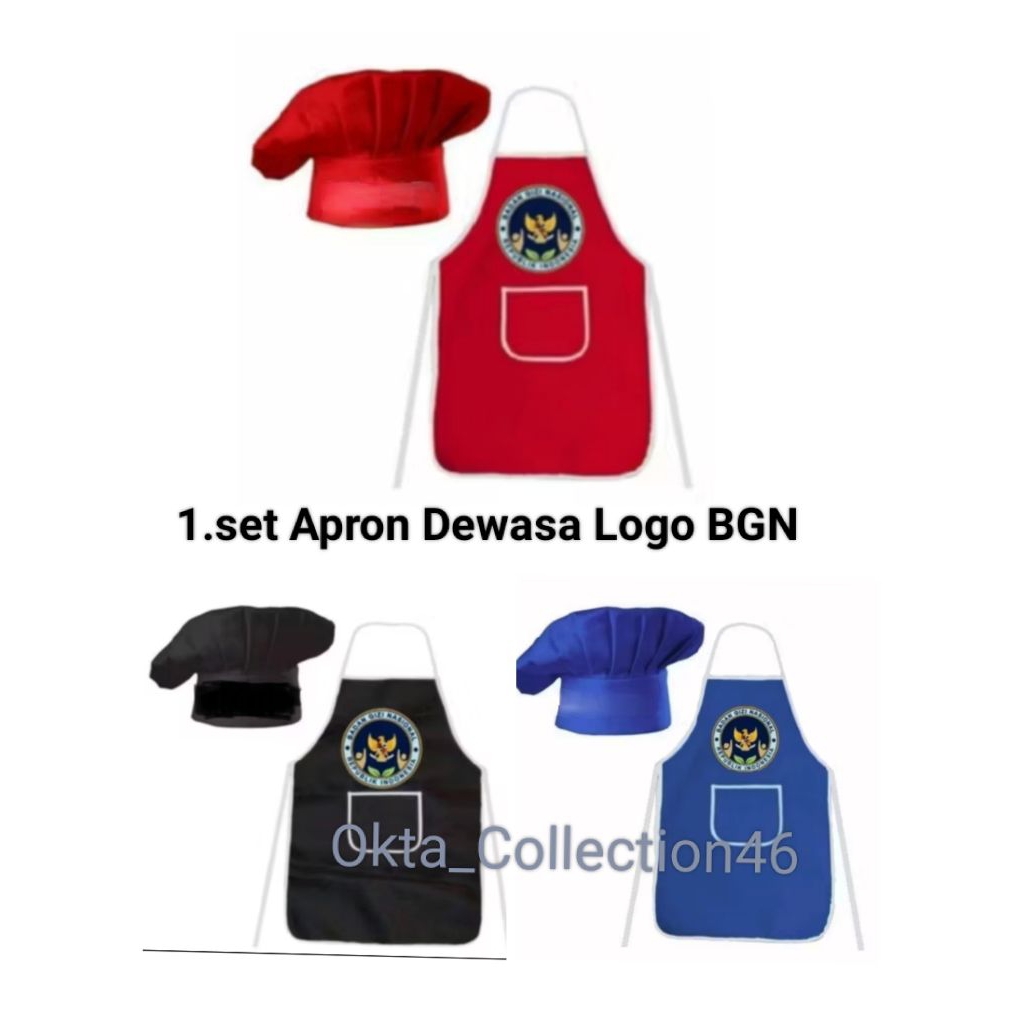 BGN LOGO APRON + หมวกเชฟ / ผ้า SAB MATERIAL / BGN LOGO APRON