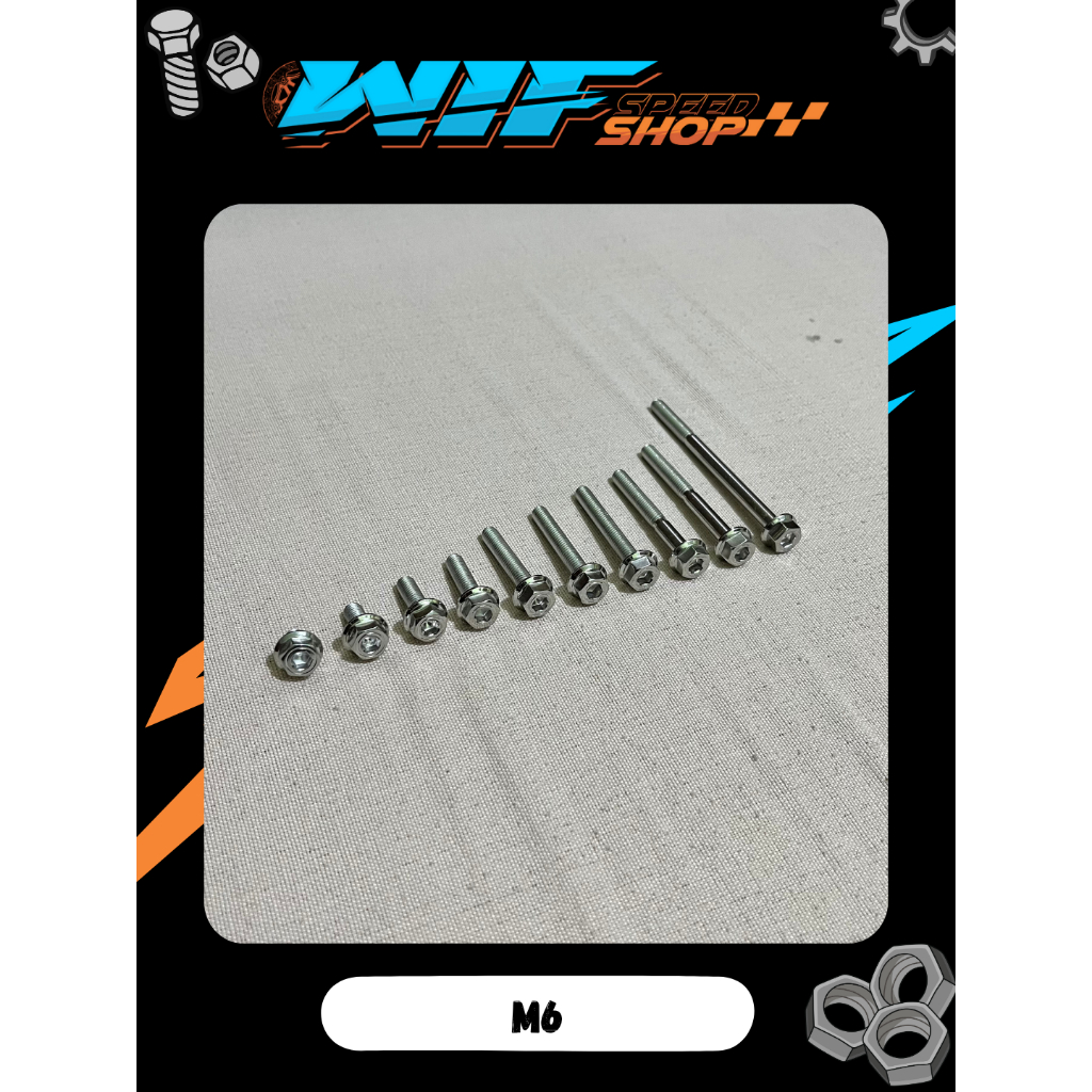 น๊อตสแตนเลส HENG M6 พร้อมกุญแจ 2 ดอก