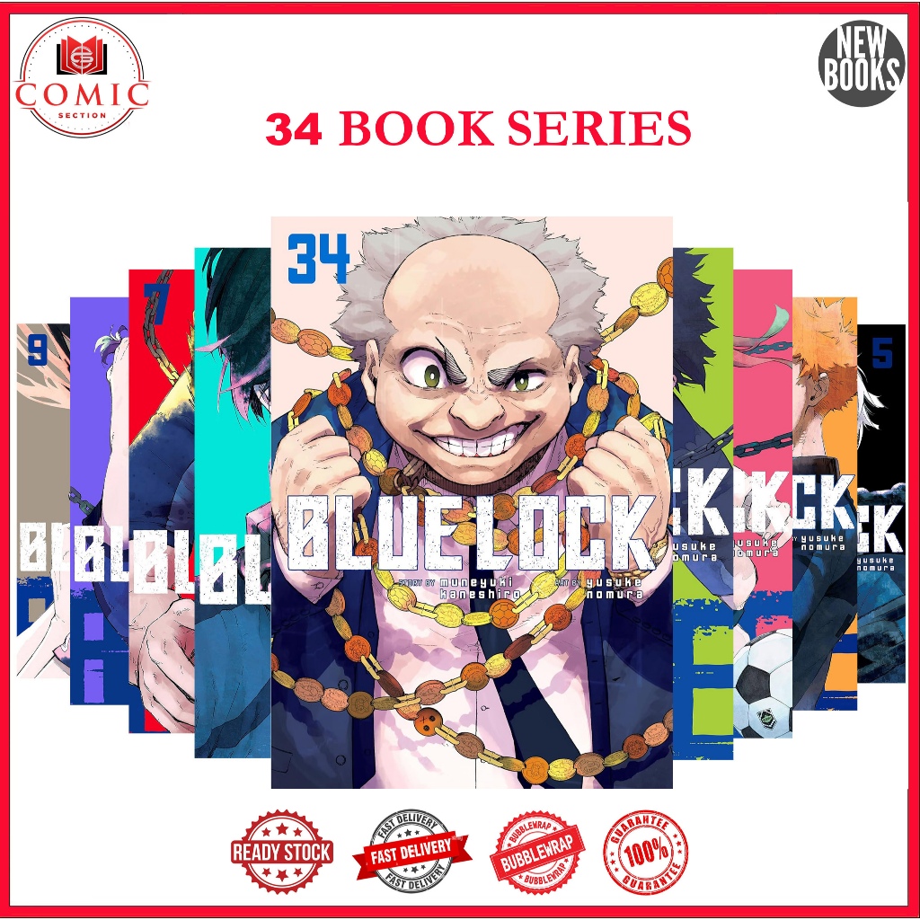 Manga Blue Lock ซีรีส์ 34 เล่ม (ภาษาอังกฤษ)