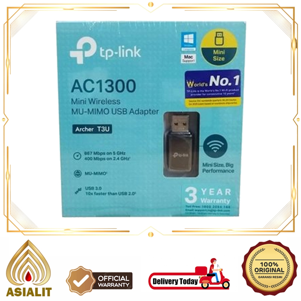 USB TP-LINK Archer T3U AC1300 Mini Wireless MU-MIMO ผลิตภัณฑ์ดั้งเดิม