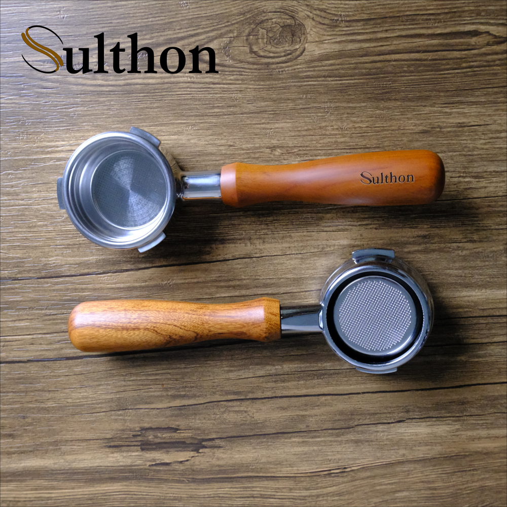 Sullthon Handle Bottomless Naked Portafilter 51mm 58mm พร้อมด้ามไม้