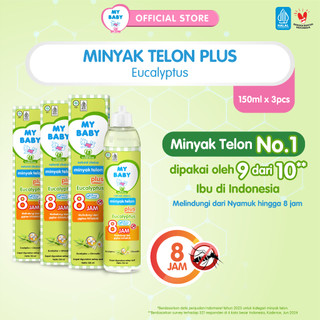 MY BABY Minyak Telon Plus [150 mL / 3 pcs] - Minyak Anti Nyamuk 8 Jam - Exp: 06.2027