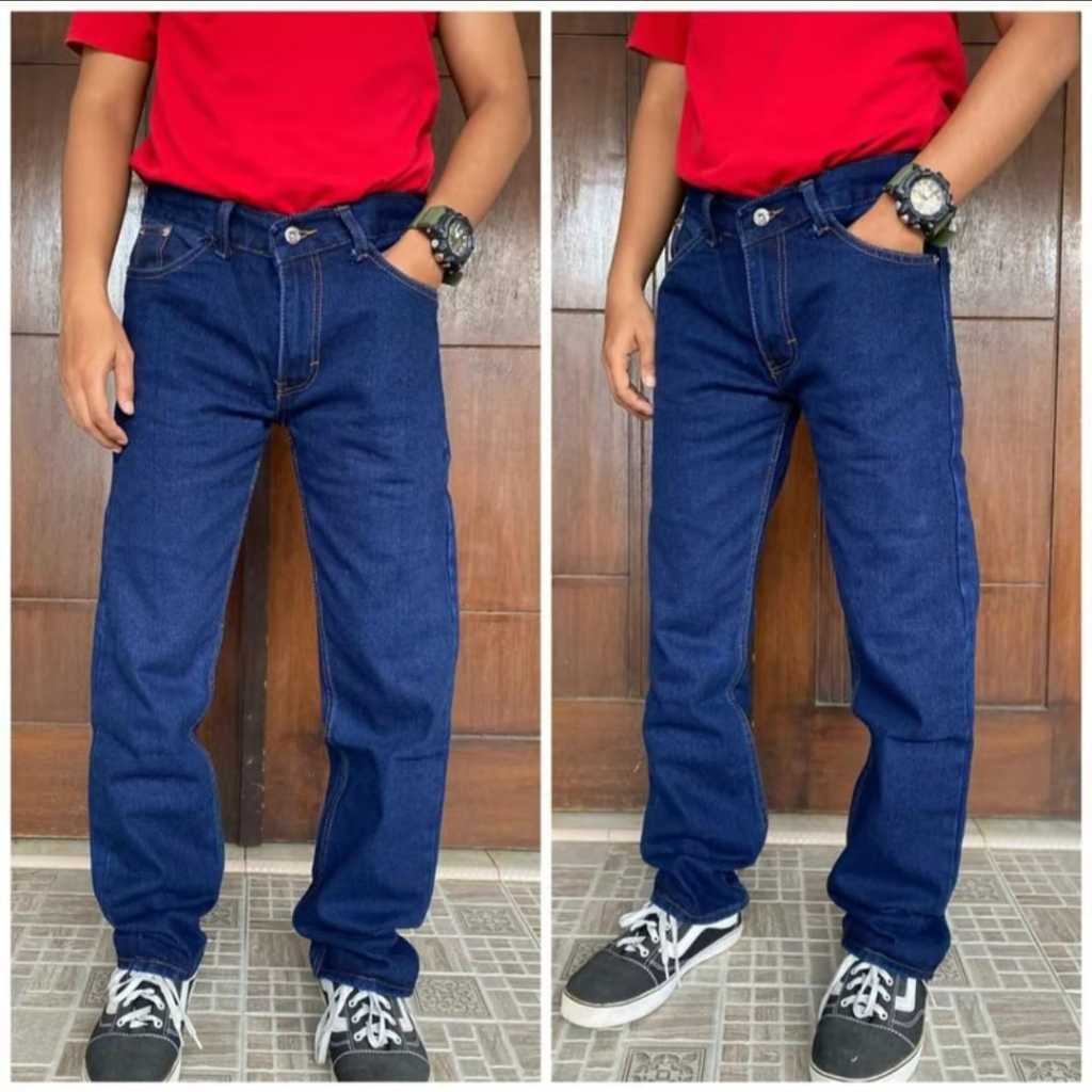 Mens Regular Fit Black Navy Long Jeans / MENS LONG JEANS REGULAR STANDARD MODEL