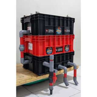 Termurah !! Box Filter kolam dan aquarium trickle box lengkap dengan media dan mesin pompa 4000l/p