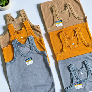 12 PCS SINGLET SERI MUSTARD KAOS DALAM ANAK / KAOS SINGLET BAYI / KAOS DALAM PEREMPUAN / KAOS DALAM LAKI - LAKI Putih Laki-Laki Newborn Katun Fashion Miniset