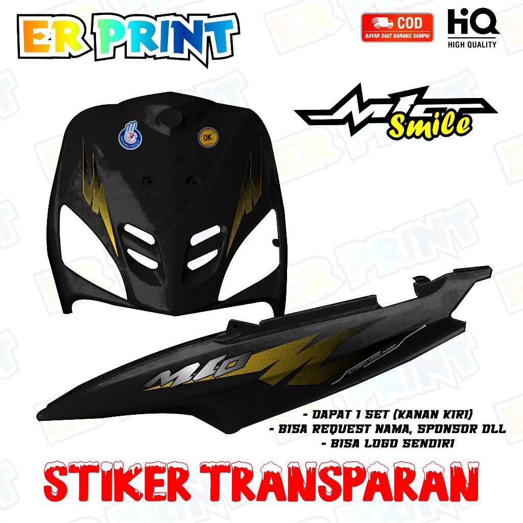 Mio Smile สติ๊กเกอร์ใส Anti-Fade Cool Mio Smile Striping Yamaha Mio Smile Racing Design 4