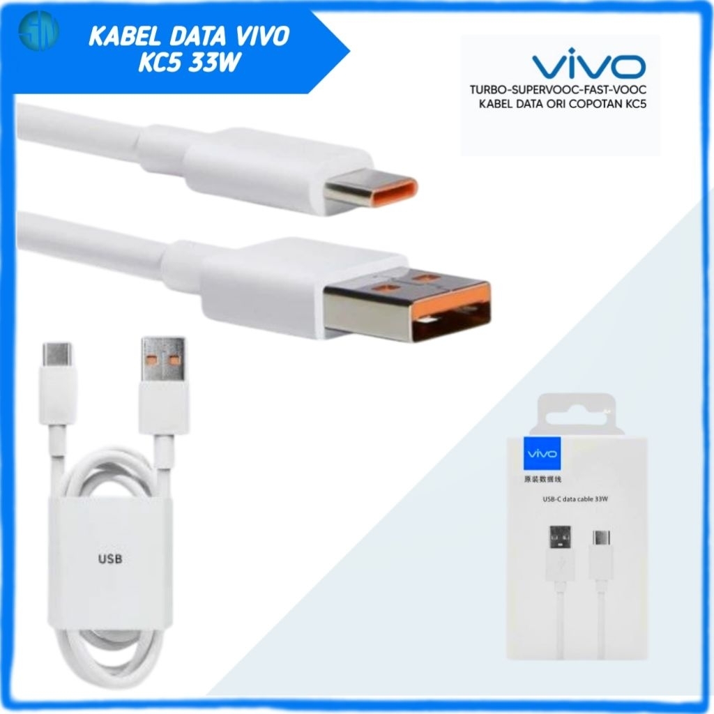 Vivo 33W Turbo Supervooc Fast Vooc สายเคเบิลข้อมูล USB เป็น Micro / Type C รองรับการชาร์จอย่างรวดเร็
