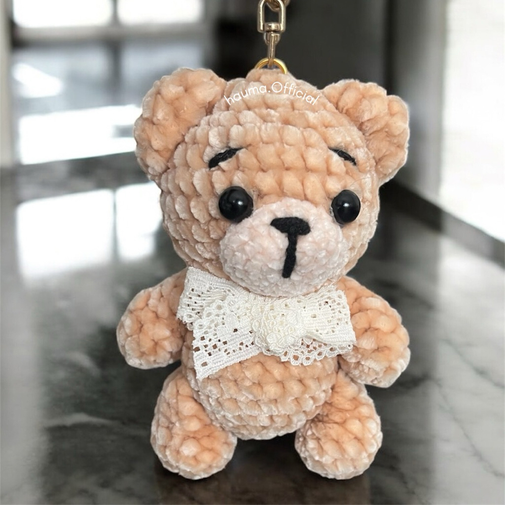 GANTUNGAN TEDDY BEAR - กระเป๋าและพวงกุญแจหมีถักแฮนด์เมด