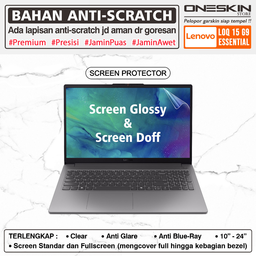 LAYAR ฟิล์มกันรอยหน้าจอเข้ากันได้กับ Lenovo LOQ Essential 15 15IAX9E Gen 9 Glossy Doff Anti Blueray