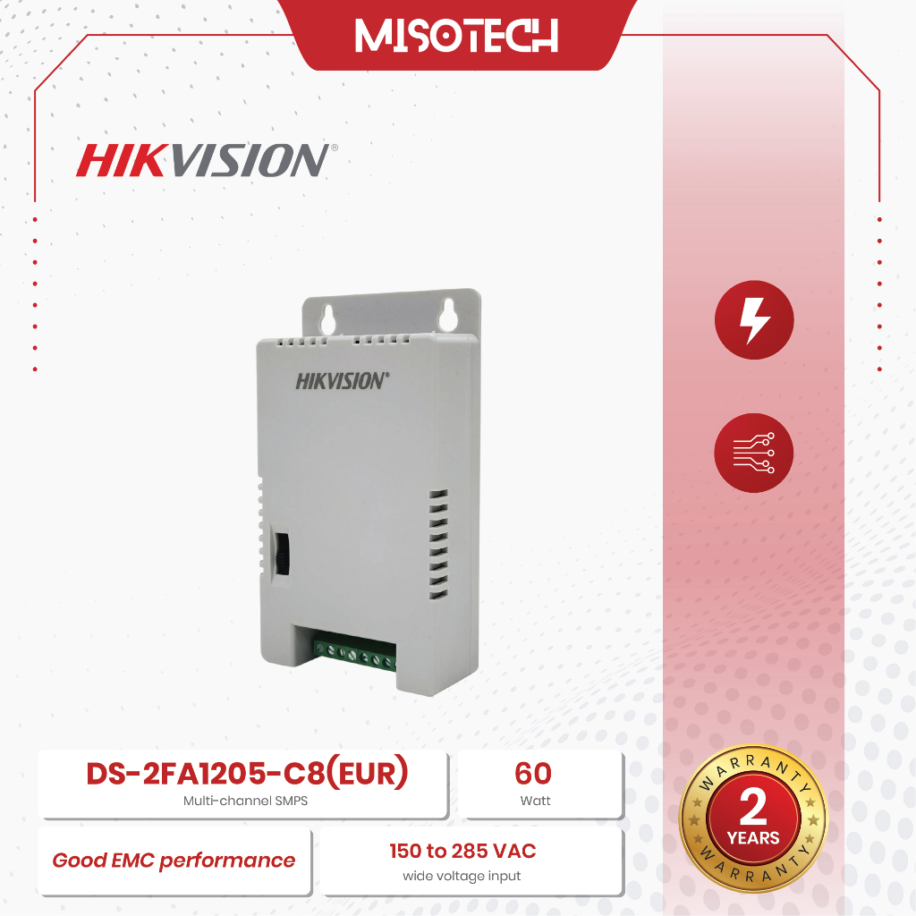 Hikvision DS-2FA1205-C8(EUR) แหล่งจ่ายไฟ 8 ช่อง PSU กล้องวงจรปิด Adaptor 12V 60W