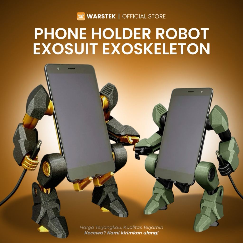 ที่ยึดสมาร์ทโฟนหุ่นยนต์ HP Exosuit Exoskeleton - ฟิกเกอร์แอ็คชั่นเมชาแห่งอนาคต