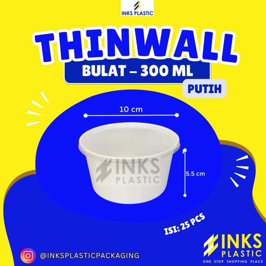 THINWALL ROUND 300ML WHITE ROUND BOWL 300ML