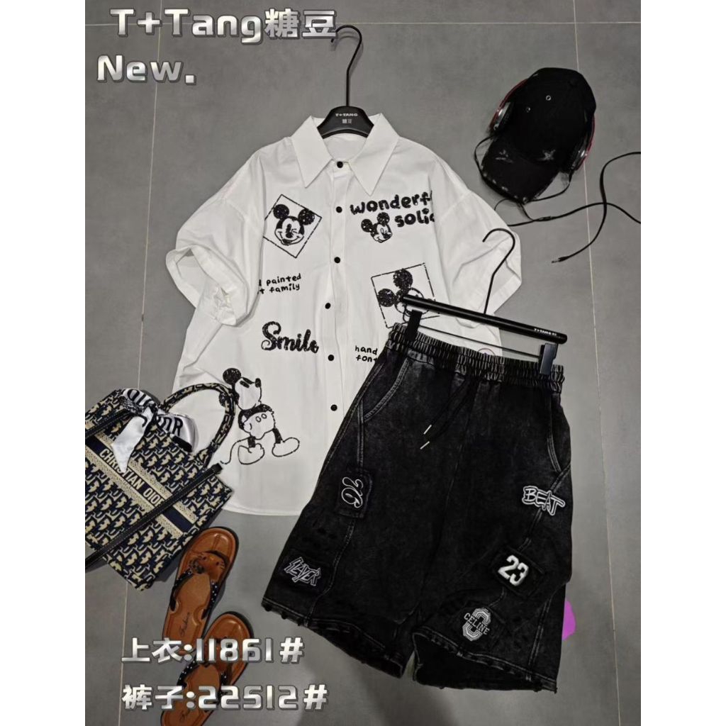 KEMEJA IMPORTED MICKEY WONDERFUL T+TANG SHIRT / เสื้อนําเข้า / เสื้อ OVERSIZE