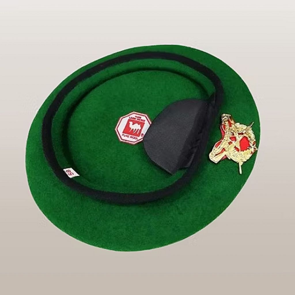 HIJAU GREEN BERET SKULL 999 TNI AD INFANTRY EMBLEM