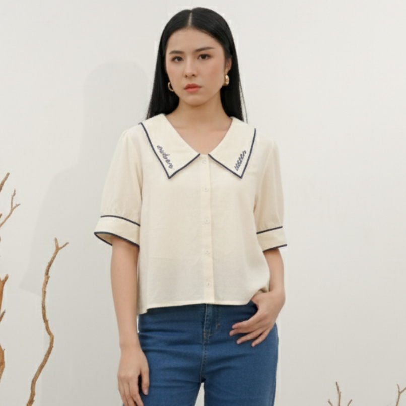 KEMEJA MKY CLOTHING PUFF SLEEVE OVERSEEING เสื้อหลากหลาย