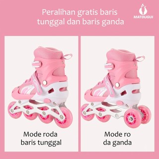 MATOUGUI Disediakan 1 set baut-sepatu roda/sepatu roda anak/lampu kedip/tidak licin/anti goyang/lnline skate/star/ukuran dapat disesuaikan/pu/gaya bajaj/mode skateboard