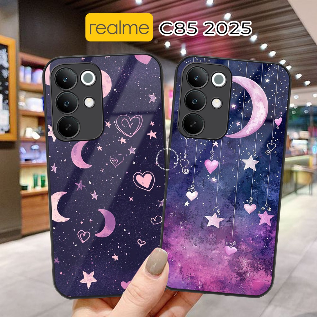 HP ล่าสุด Realme C85 Glass Softcase กล้องป้องกันเคสโทรศัพท์ [LL76] เคสโทรศัพท์ Realme C85