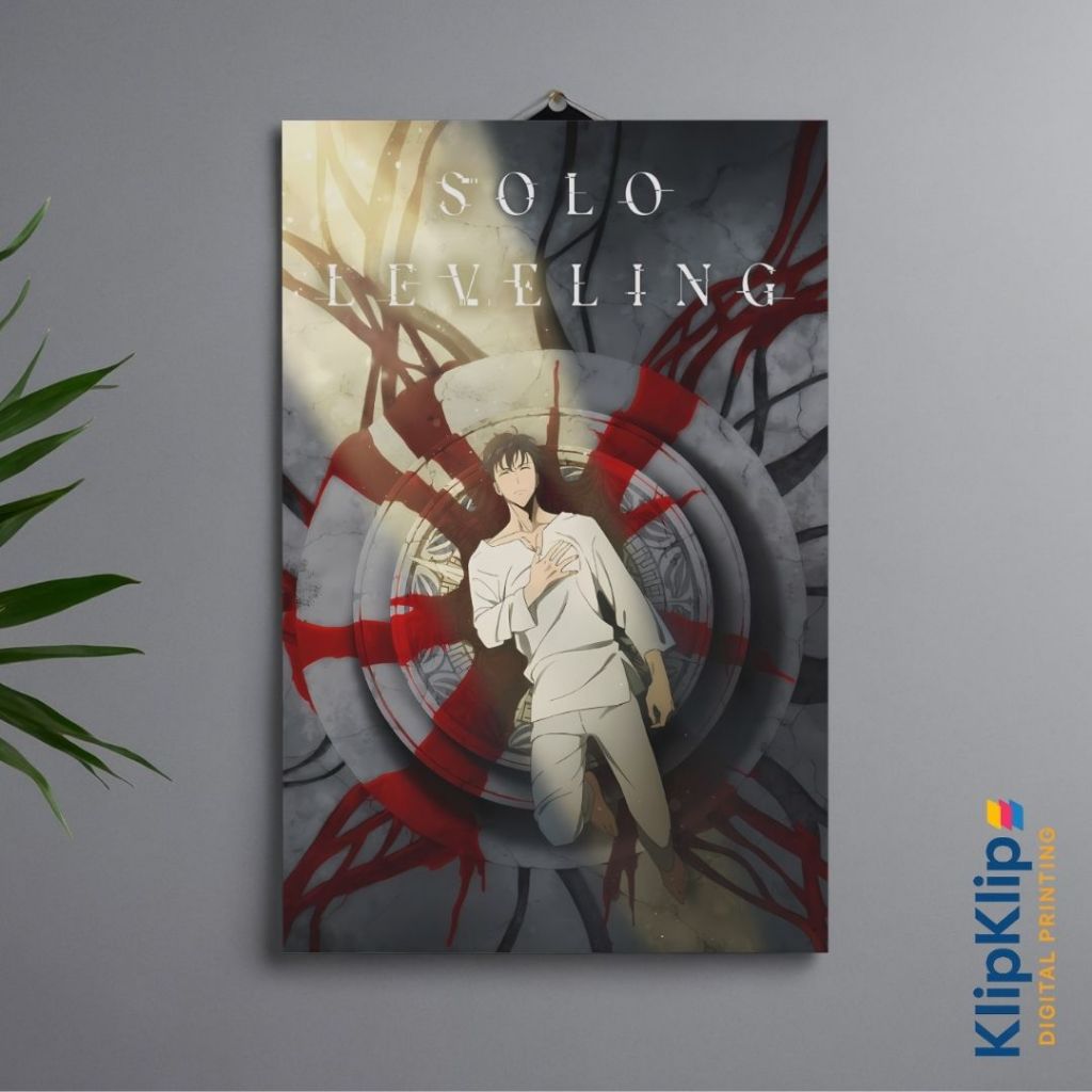 Webtoon Solo Leveling Sung Jinwoo Aesthetic Poster 20x30 ซม. พร้อมกรอบ - KK