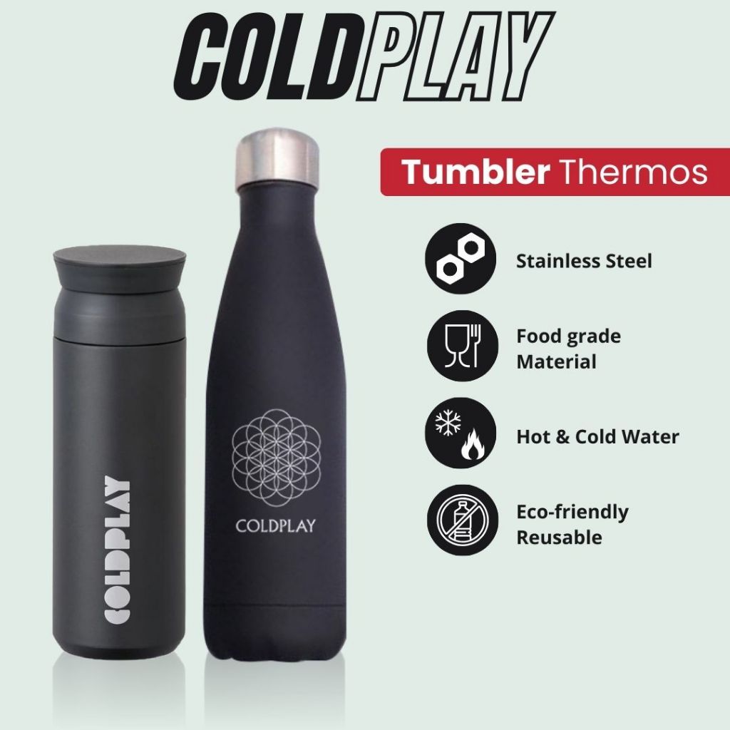 TERMOS COLDPLAY - TUMBLER THERMOS โลโก้ดีไซน์ที่กําหนดเอง COLDPLAY