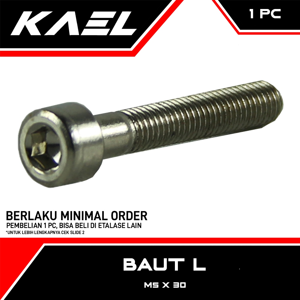 Bolt L L4 M5x30 5X30 M 5 x 30 Pitch 0.8 Key K 4 Bolt Bolt Bolt
