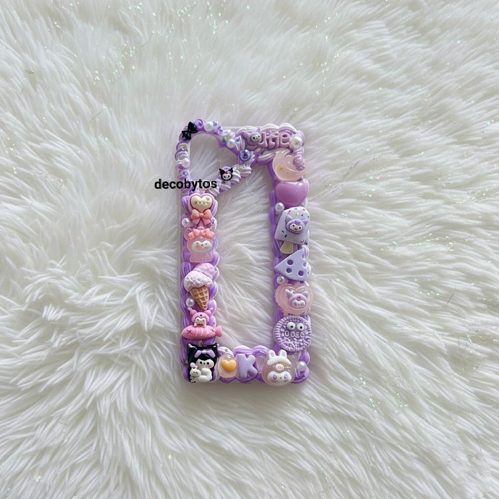 (decobytos) PRE-ORDER Decoden Phone Case Casing Kuromi Macaron Fantasy NGY สําหรับ HP Handmade Deco 