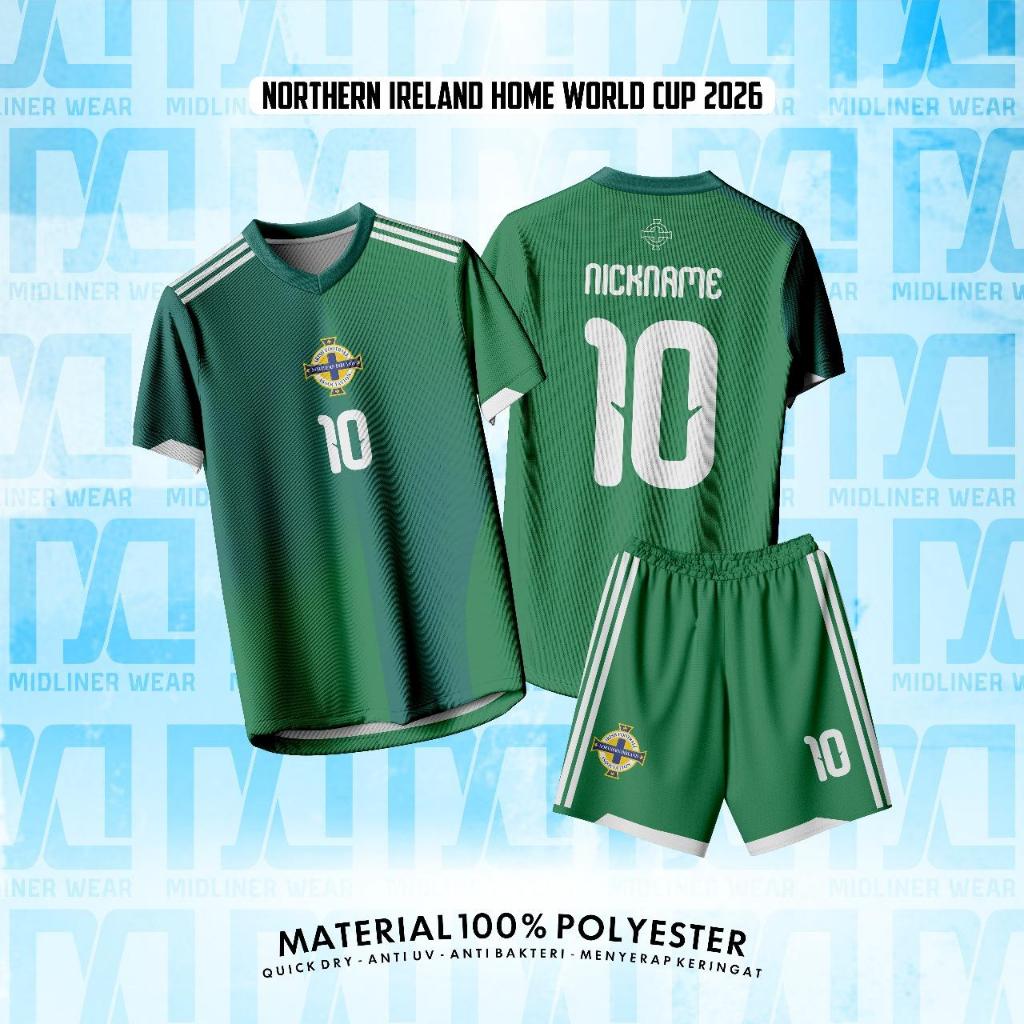 Fantasy NORTHERN IRELAND HOME WORLD CUP 2026 Supporter Jersey Top/ชุดฟุตบอลฟรีชื่อชุดและหมายเลขด้านห