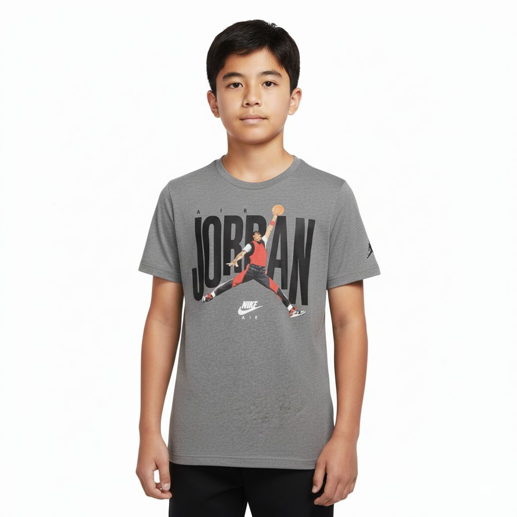 เสื้อยืด AIR J0RDAN JUMP MAN PRINT GREY TEENAGE ใหม่ต้นฉบับ