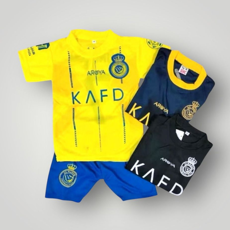 / LATEST RONALDO SHIRT SET / AL NASSR FOOTBALL SHIRT SET BOYS FUTSAL FOOTBALL SHIRT