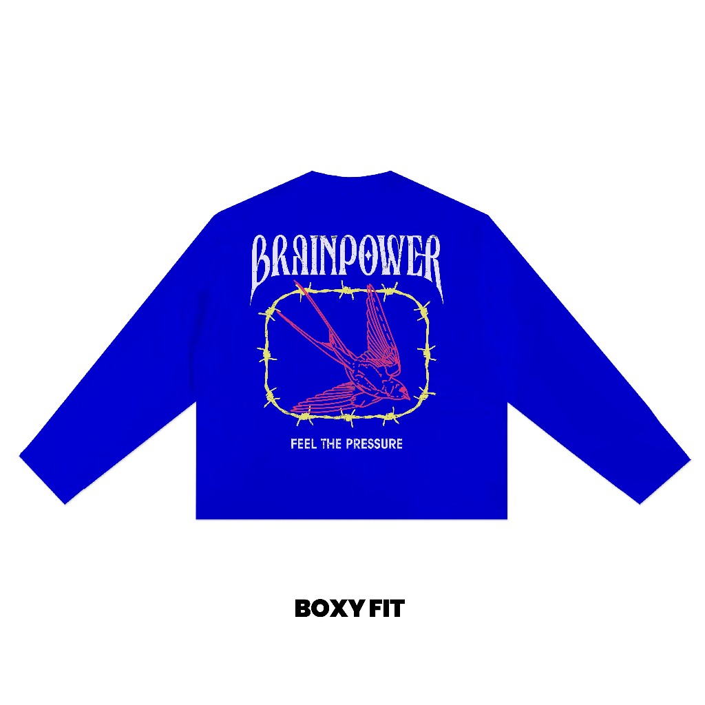 Brainpower Longsleeves Boxy Fit Unisex Choe Blue Benhur