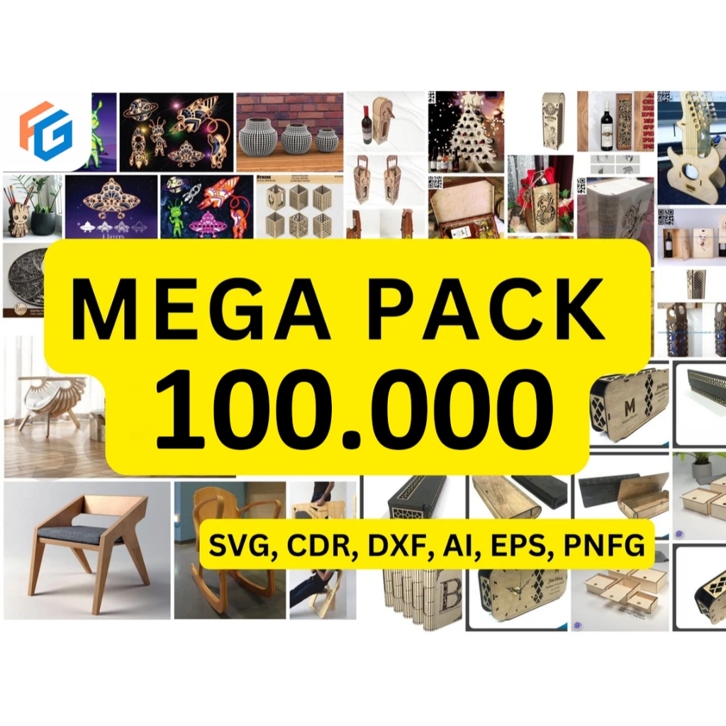 Mega pack Laser Cut 100,000+ ปริศนาเวกเตอร์ dxf ไฟล์ 3D 2D CNC Laser