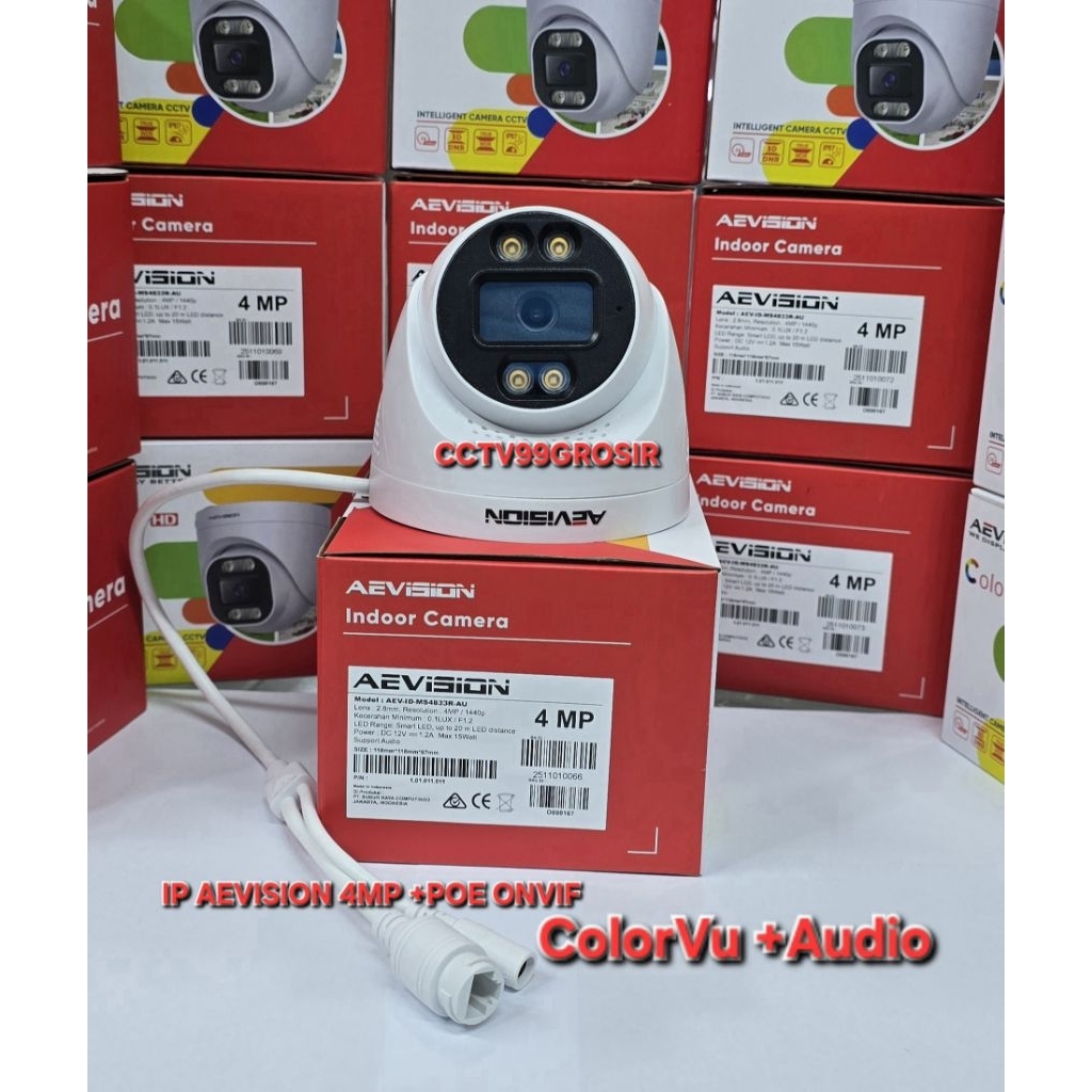 Ip AEVISION กล้อง Full HD Cctv 4MP Sony Exmor H.265 กล้องเสียง IPCAM ในร่มล่าสุด 4MP Colorvu