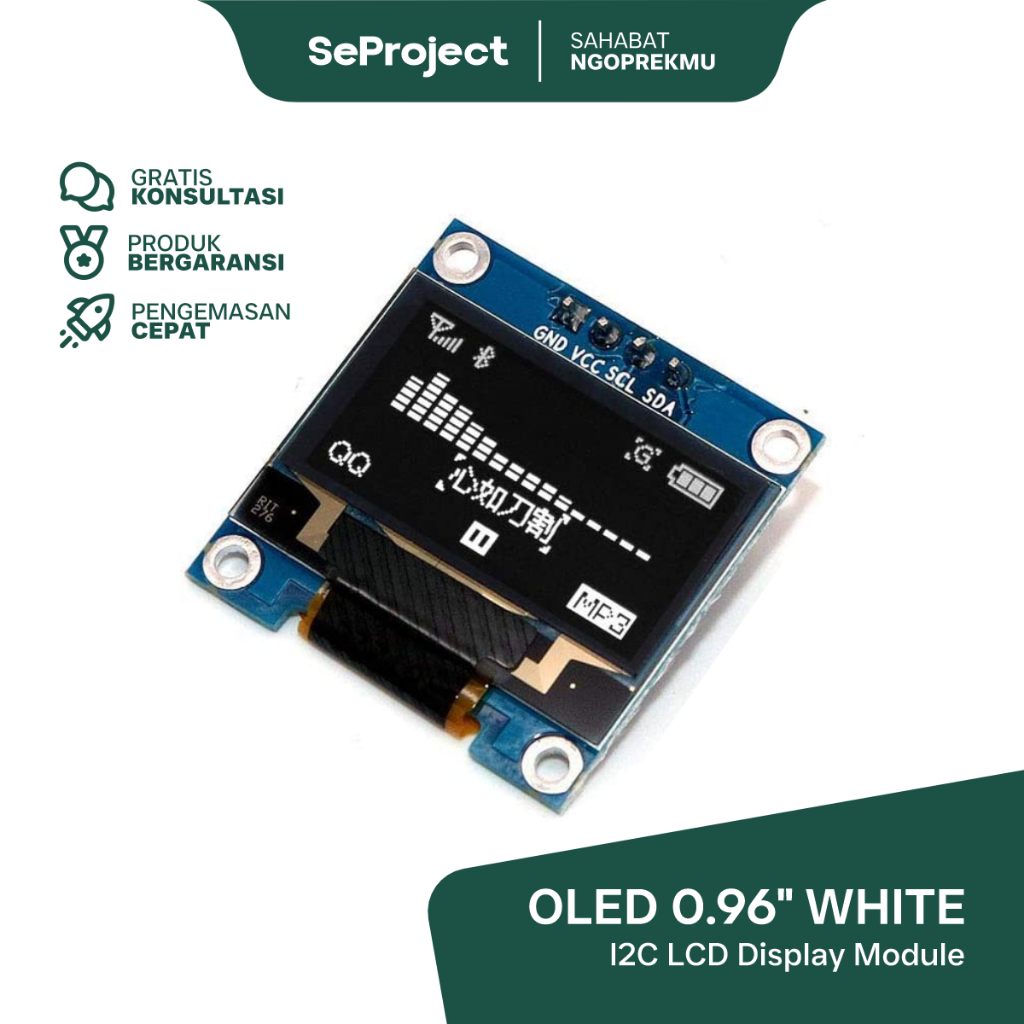 LAYAR OLED 0.96" 0.96 นิ้ว สีขาว I2C IIC 128x64 Arduino ESP หน้าจอสีขาว