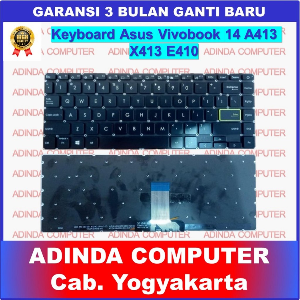 Asus Vivobook 14 X413 X413EA X413F X413FA X413JA X421 X421F คีย์บอร์ดแบ็คไลท์สีดํา